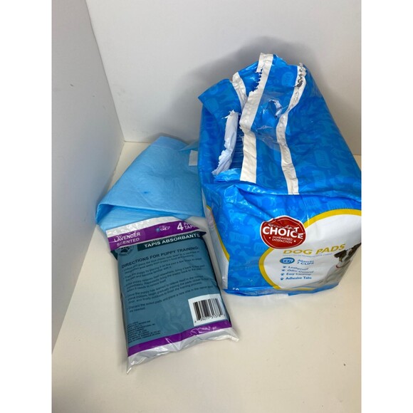 Lot of Dog Training Pads - 50 count 23 x 24 inch & 4 count 22 x 22 inch Lavender - Picture 6 of 11